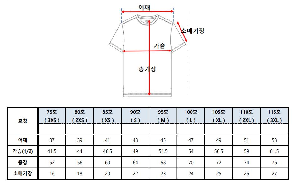 T-Shirt Size Chart